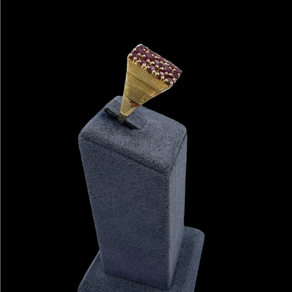 14k Yellow Gold Ruby Ring Size 8 - image 4